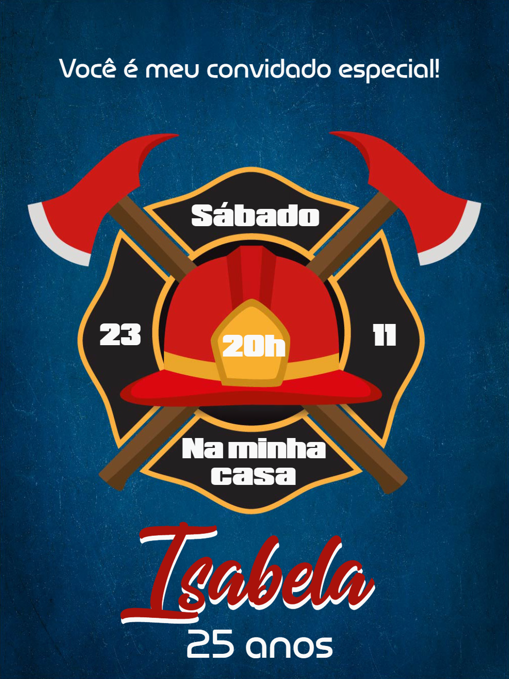 Convite de Aniversário Bombeiros para Editar Online Convite de Aniversário Bombeiros para Editar Online