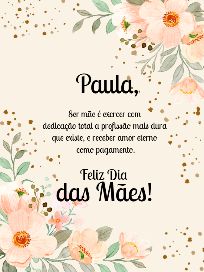Cartão de Dia das Mães Floral Delicado para Editar Online Cartão de Dia das Mães Floral Delicado para Editar Online