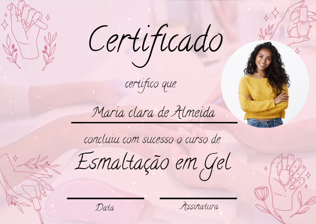 Certificado de Manicure Delicado para Editar Online