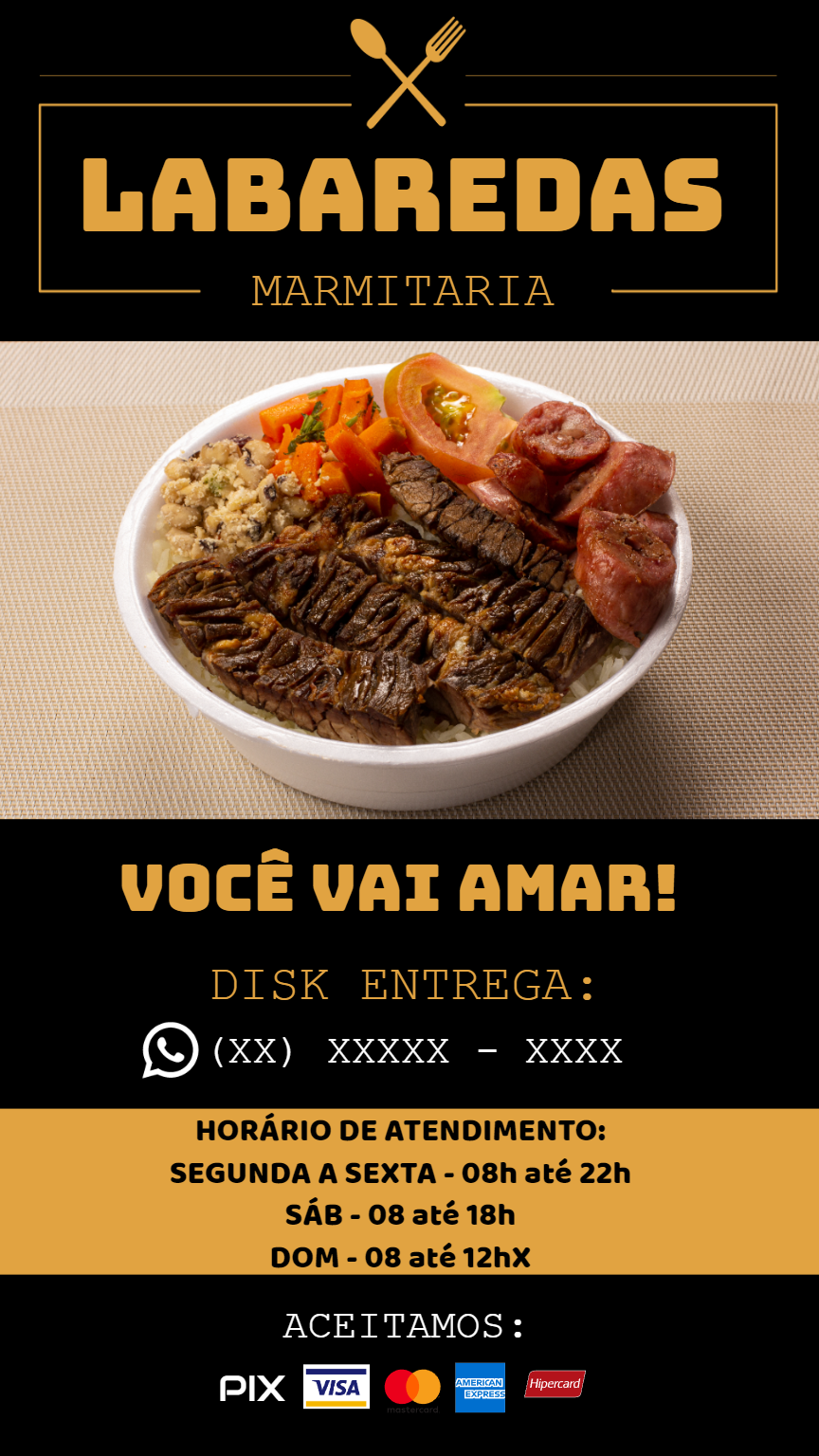 Flyer de Marmitaria com Foto para Editar Online Flyer de Marmitaria com Foto para Editar Online