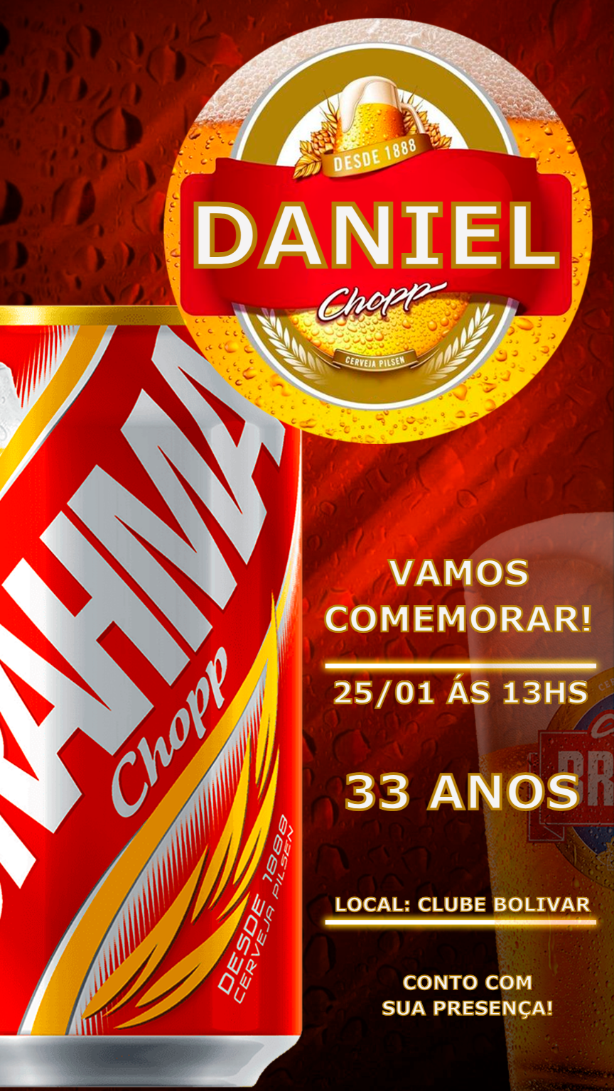 Convite de Aniversário Tema Cerveja para Editar Online Convite de Aniversário Tema Cerveja para Editar Online