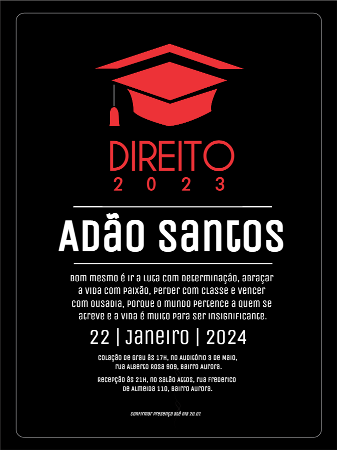 Convite de Formatura Direito Moderno para Editar Online Convite de Formatura Direito Moderno para Editar Online