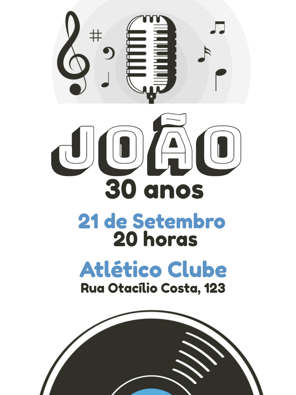 Convite de Aniversário Musical Retrô para Editar Online Convite de Aniversário Musical Retrô para Editar Online