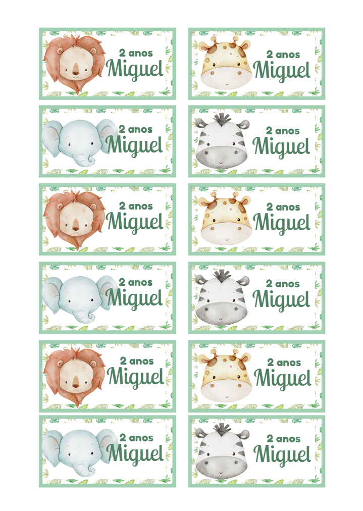 Etiquetas Safari Baby para Aniversário para Editar Online Etiquetas Safari Baby para Aniversário para Editar Online