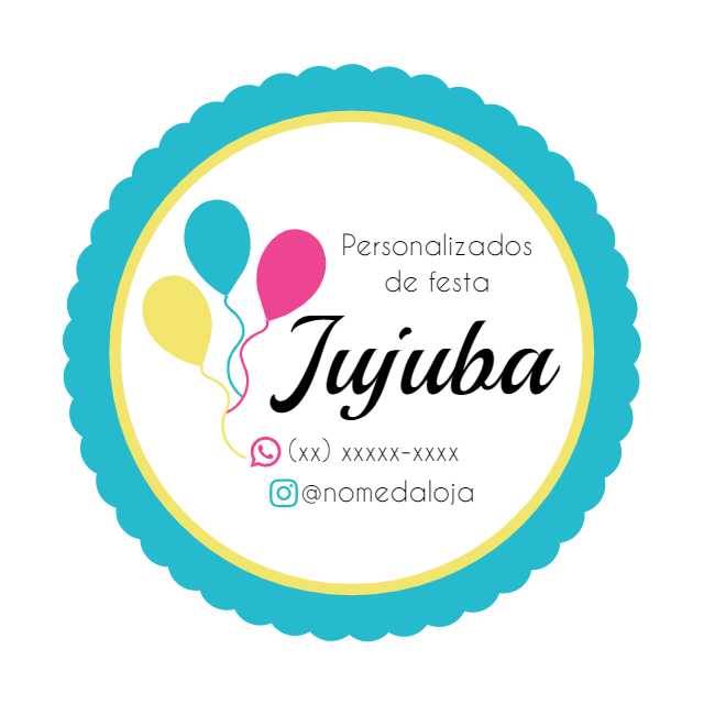 Logo Editável para Festa com Balões Coloridos para Editar Logo Editável para Festa com Balões Coloridos para Editar