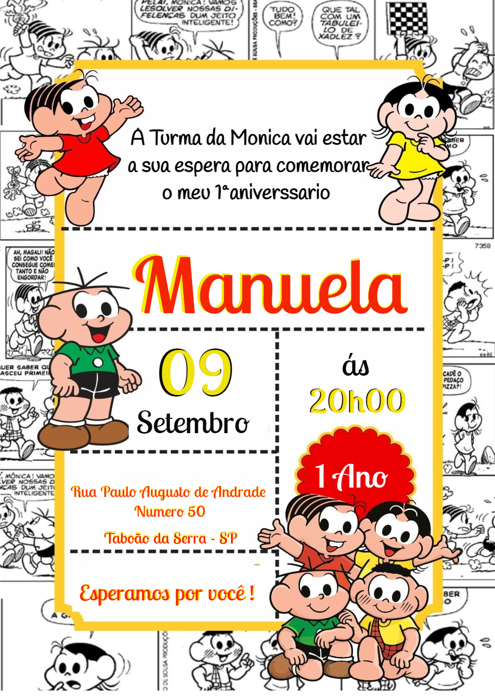 Convite Aniversário Turma da Mônica Quadrinhos para Editar Online Convite Aniversário Turma da Mônica Quadrinhos para Editar Online