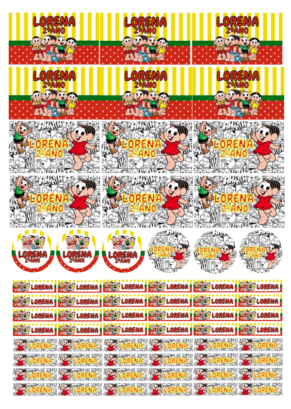 Etiqueta Escolar Turma da Mônica para Editar Online Etiqueta Escolar Turma da Mônica para Editar Online