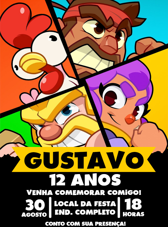 Convite de Aniversário Squad Busters para Editar Online Convite de Aniversário Squad Busters para Editar Online