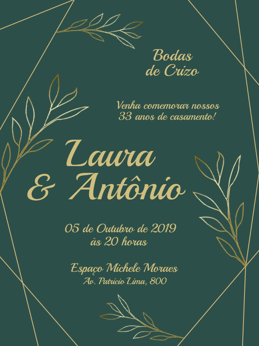 Convite de Bodas de Casamento Elegante para Editar Online Convite de Bodas de Casamento Elegante para Editar Online