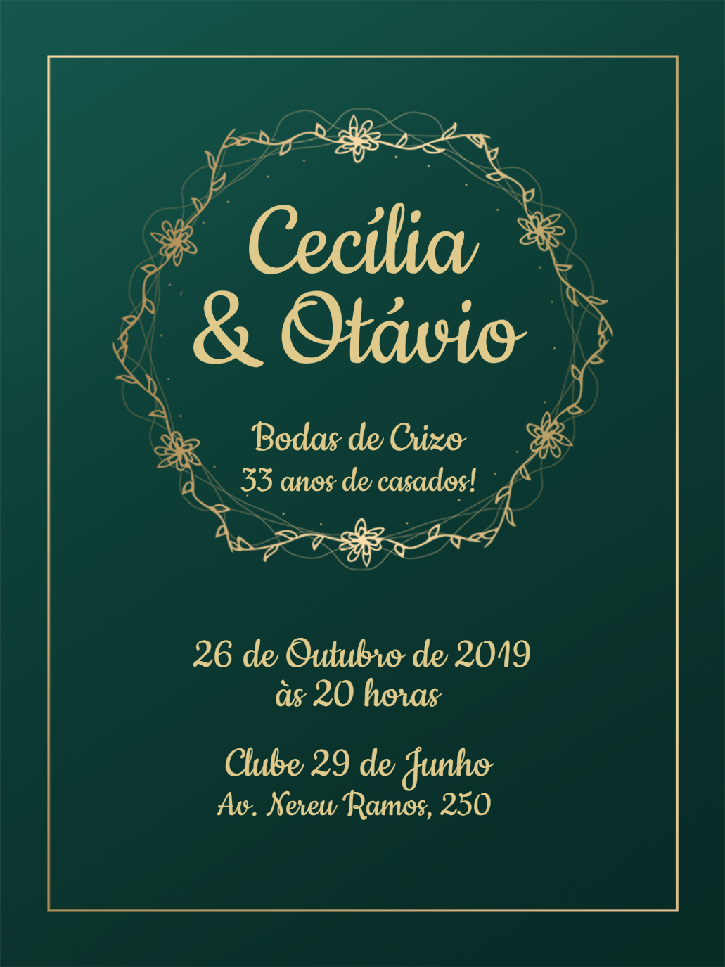 Convite de Bodas de Casamento Elegante para Editar Online Convite de Bodas de Casamento Elegante para Editar Online