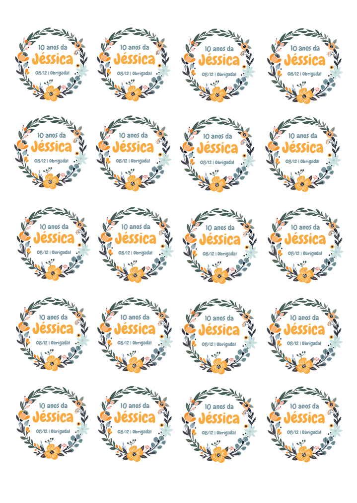 Tag de Aniversário Floral Delicado para Editar Online Tag de Aniversário Floral Delicado para Editar Online