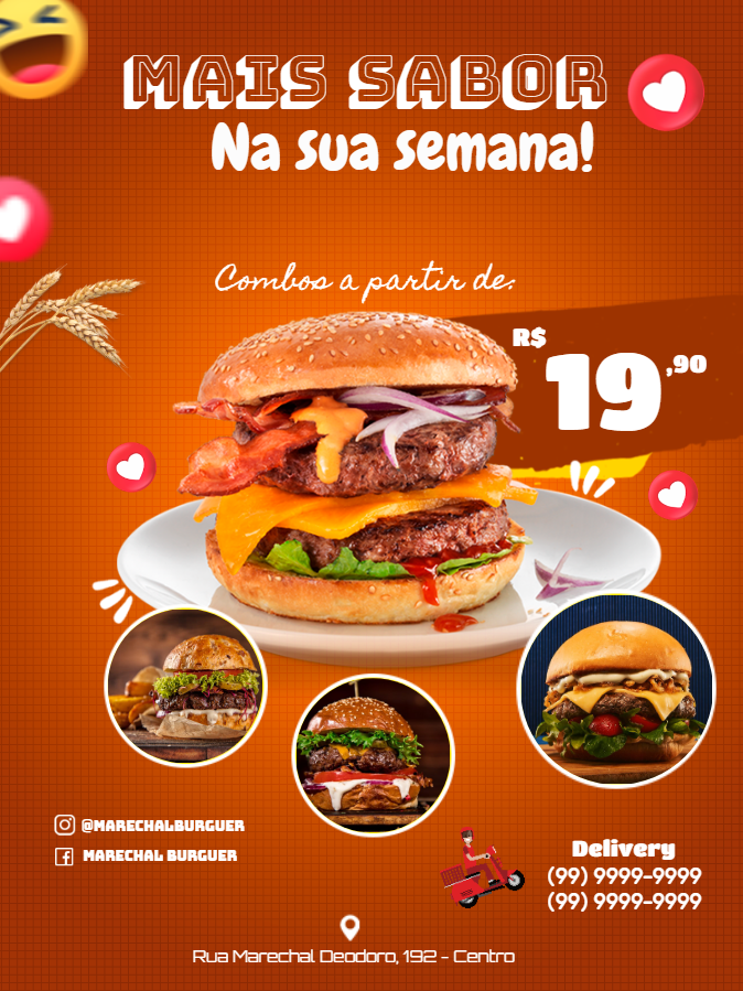 Flyer de Hamburgueria com Oferta Especial para Editar Online Flyer de Hamburgueria com Oferta Especial para Editar Online