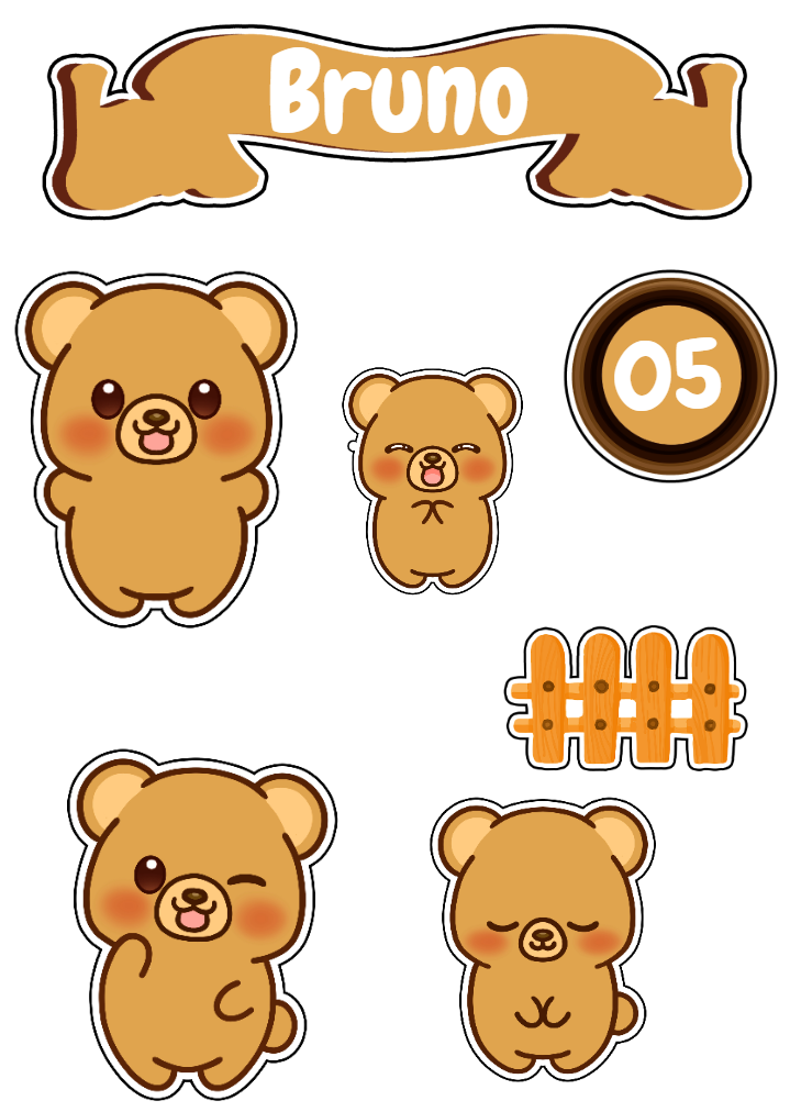 Topo de Bolo Ursinho Fofo para Aniversário para Editar Topo de Bolo Ursinho Fofo para Aniversário para Editar