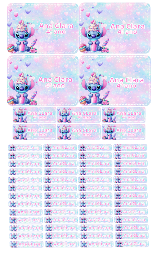 Etiqueta Escolar Stitch Fofo para Editar e Imprimir Etiqueta Escolar Stitch Fofo para Editar e Imprimir