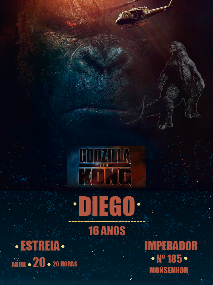 Convite Aniversário Godzilla vs. Kong para Editar Online Convite Aniversário Godzilla vs. Kong para Editar Online