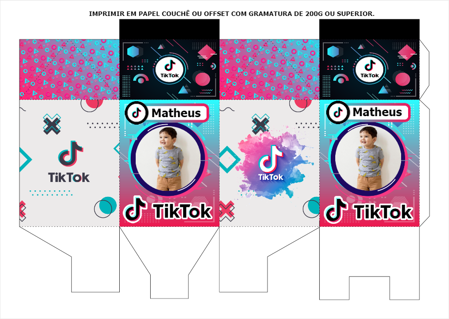 Caixa Milk TikTok com Foto para Editar Online e Imprimir Caixa Milk TikTok com Foto para Editar Online e Imprimir