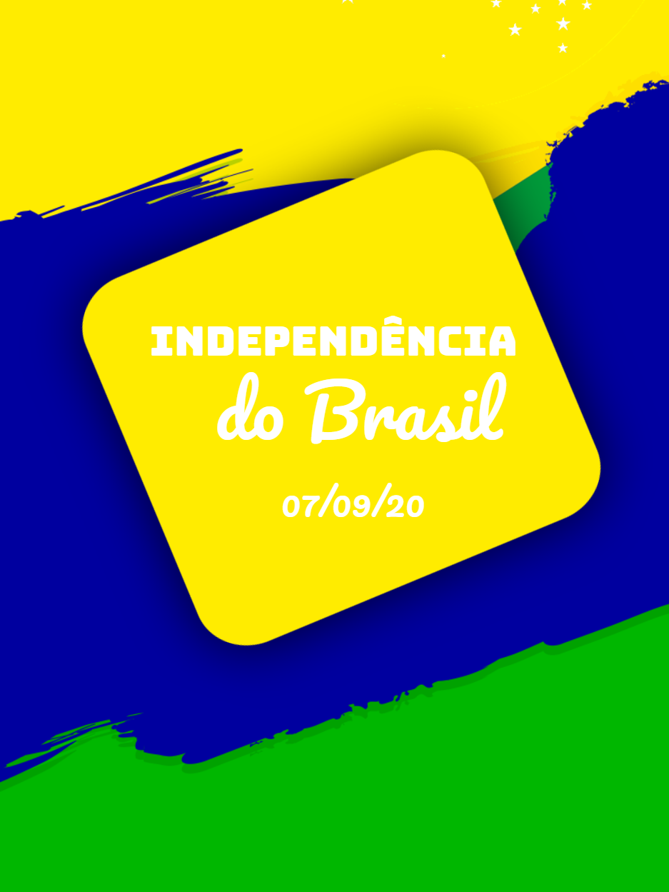 Post Independência do Brasil com Cores da Bandeira para Editar
