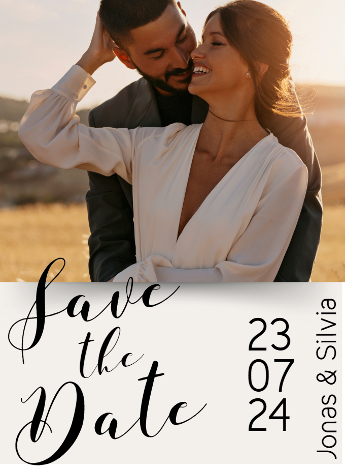 Save the Date de Casamento com Foto para Editar Online Save the Date de Casamento com Foto para Editar Online