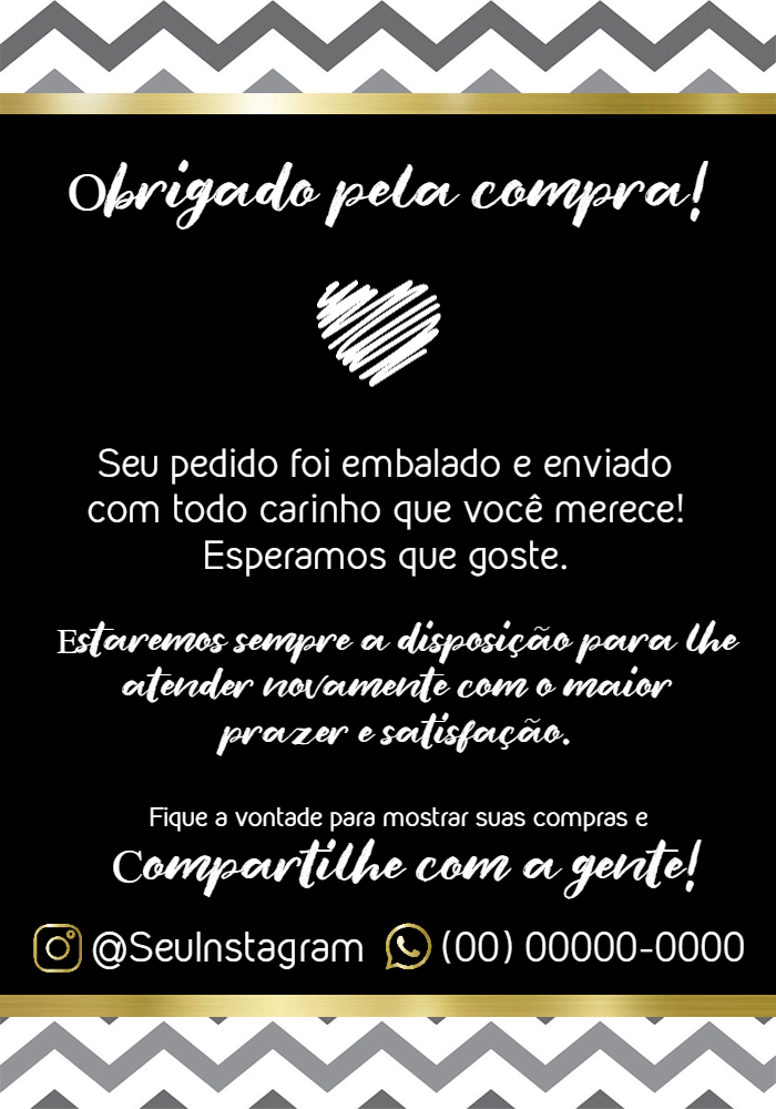 Cartão de Agradecimento Dourado e Preto para Editar Online Cartão de Agradecimento Dourado e Preto para Editar Online