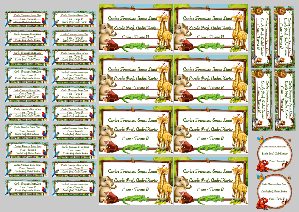 Etiqueta Escolar Safari: Kit Editável para Imprimir Etiqueta Escolar Safari: Kit Editável para Imprimir