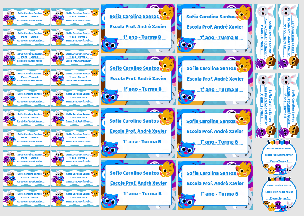 Kit Etiqueta Escolar Bolofofos para Editar e Imprimir Kit Etiqueta Escolar Bolofofos para Editar e Imprimir