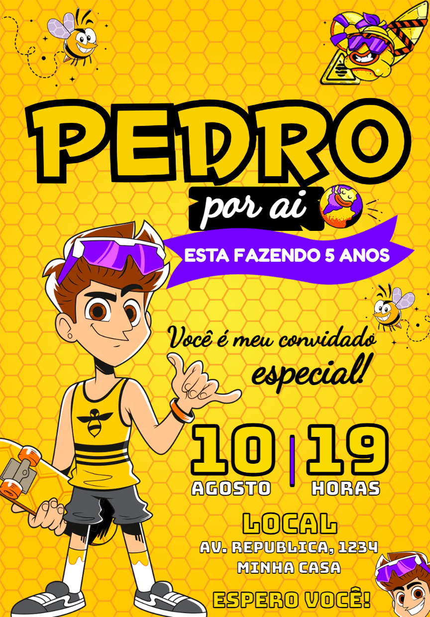 Convite de Aniversário Natan Por Ai para Editar Online Convite de Aniversário Natan Por Ai para Editar Online