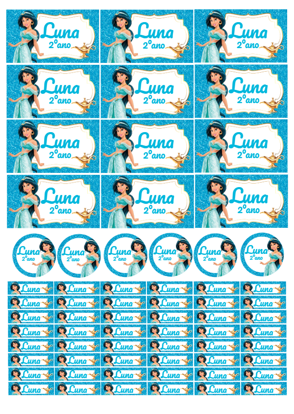 Kit de Etiquetas Escolares Jasmine para Editar Online