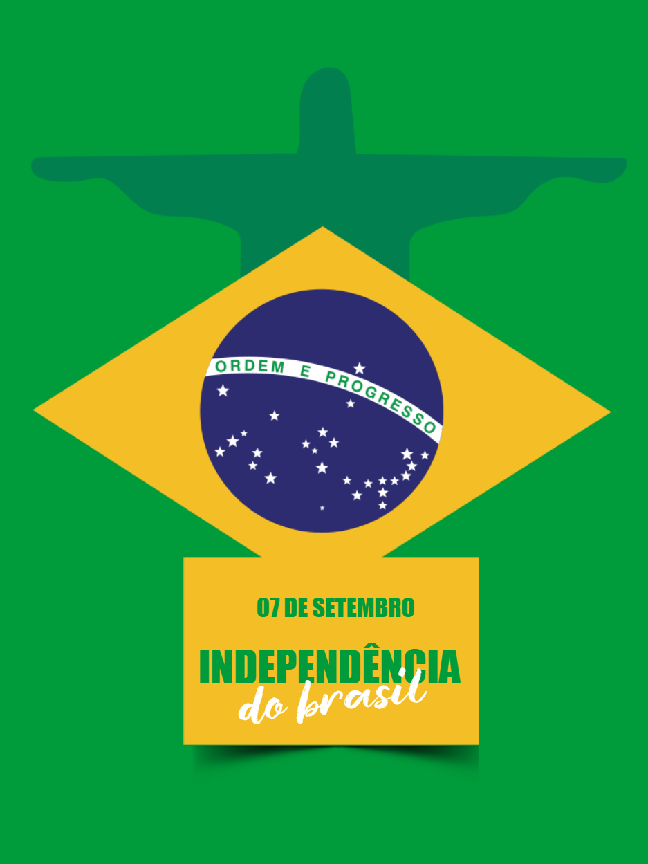 Post da Independência do Brasil com Bandeira para Editar Online Post da Independência do Brasil com Bandeira para Editar Online