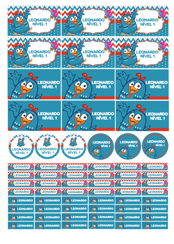 Kit Etiqueta Escolar Galinha Pintadinha para Editar e Imprimir Kit Etiqueta Escolar Galinha Pintadinha para Editar e Imprimir