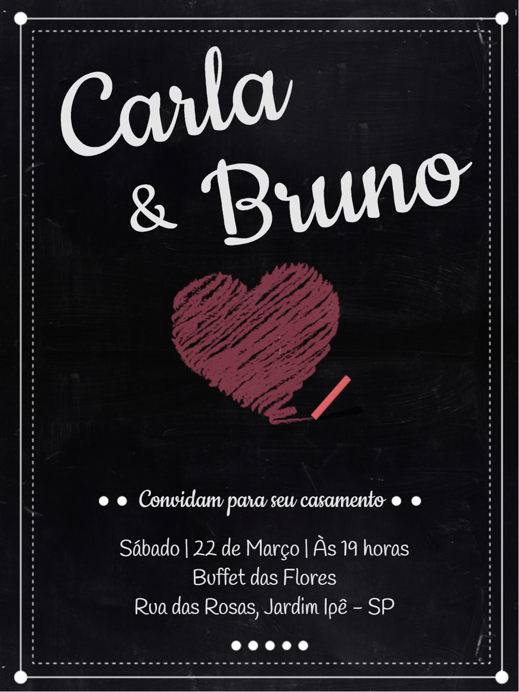 Convite de Casamento Lousa Chalkboard para Editar Online Convite de Casamento Lousa Chalkboard para Editar Online