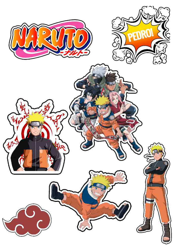 Topo de Bolo Naruto: Personagens e Nome para Editar Online Topo de Bolo Naruto: Personagens e Nome para Editar Online