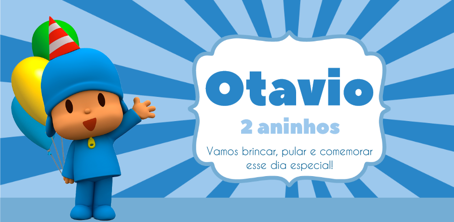 Adesivo de Aniversário Pocoyo para Editar e Imprimir Adesivo de Aniversário Pocoyo para Editar e Imprimir