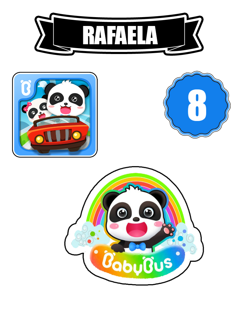 Topo de Bolo Babybus com Personagens para Editar Online Topo de Bolo Babybus com Personagens para Editar Online