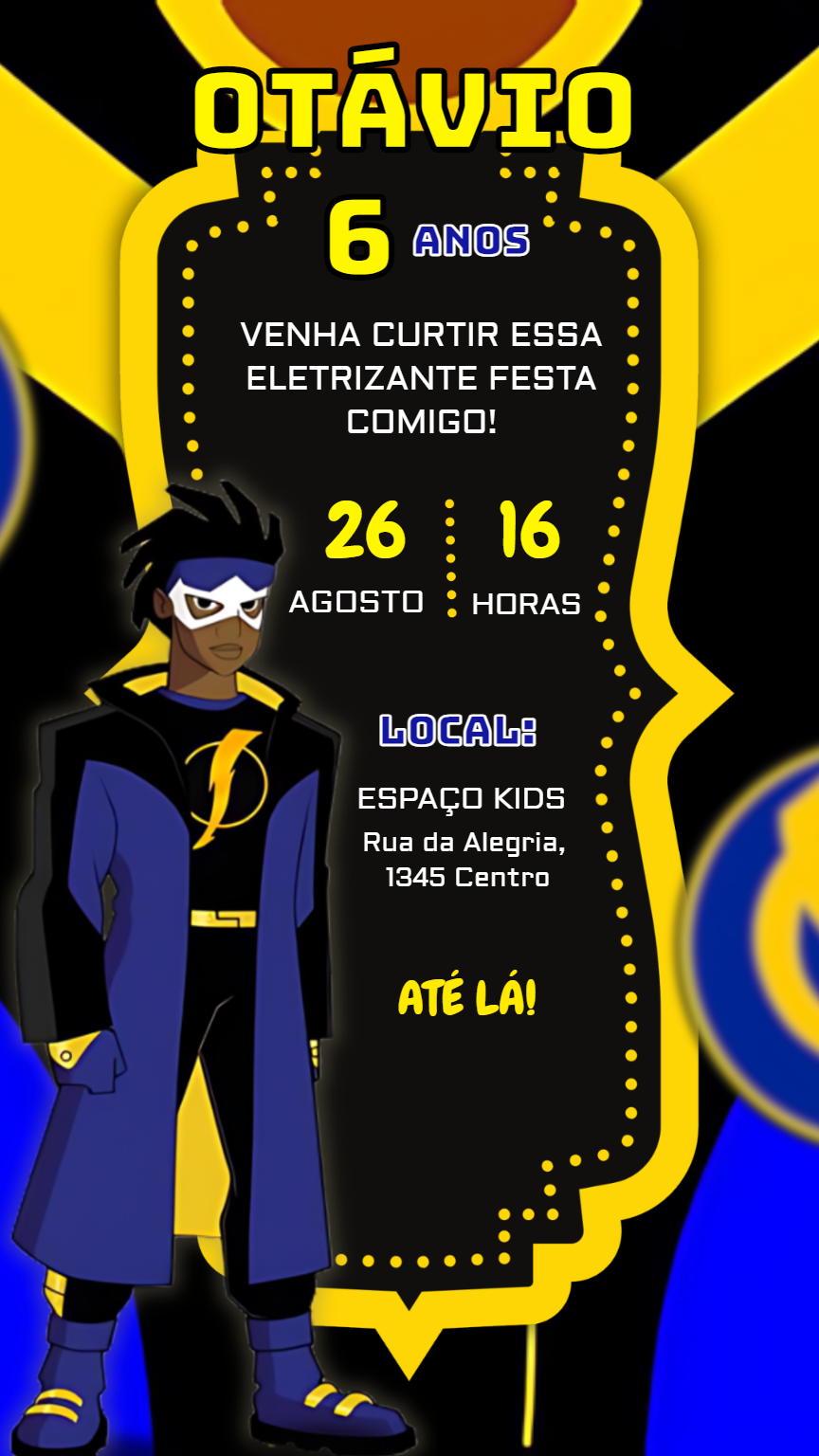 Convite de Aniversário Super Shock para Editar Online Convite de Aniversário Super Shock para Editar Online