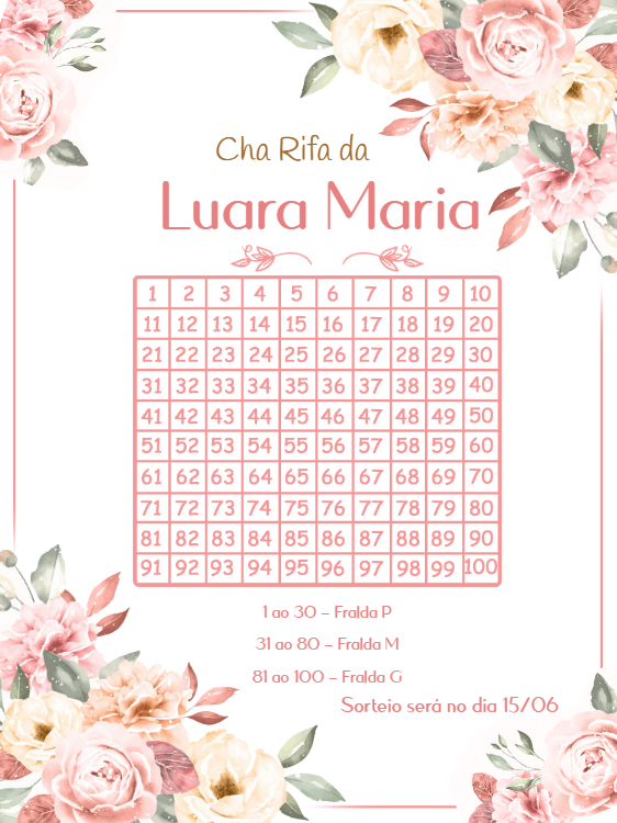 Chá Rifa Floral para Chá de Bebê para Editar Online Chá Rifa Floral para Chá de Bebê para Editar Online