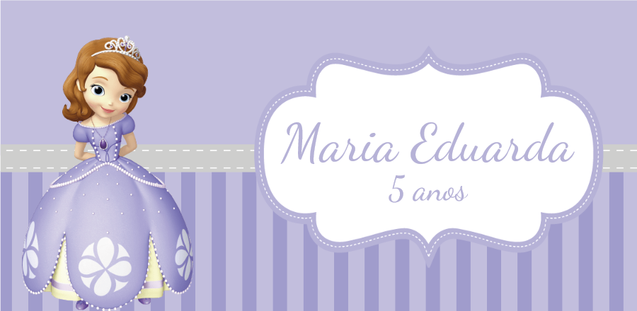 Adesivo Editável Aniversário Princesa Sofia para Imprimir Adesivo Editável Aniversário Princesa Sofia para Imprimir