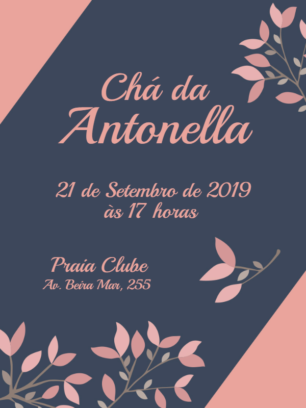 Convite Chá de Panela Floral Elegante para Editar Online