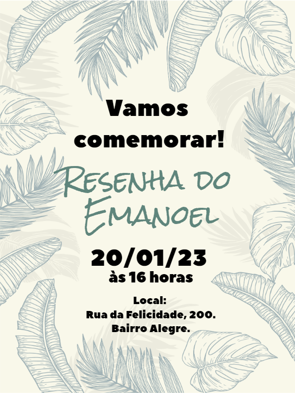 Convite de Aniversário Resenha Tropical para Editar Online Convite de Aniversário Resenha Tropical para Editar Online