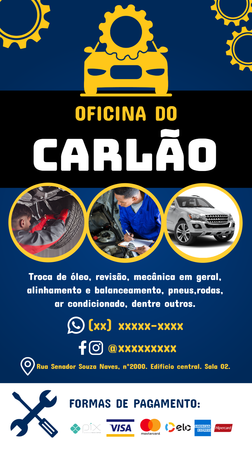 Panfleto de Oficina Mecânica Profissional para Editar Panfleto de Oficina Mecânica Profissional para Editar