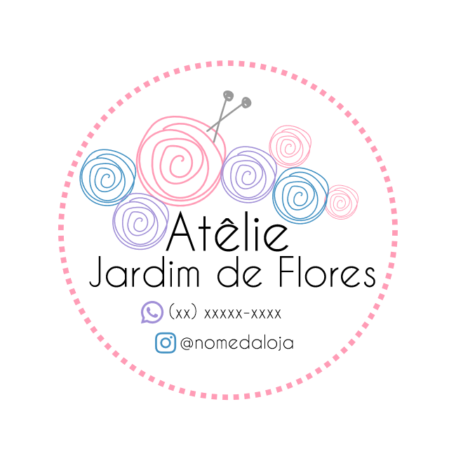 Logo Editável para Ateliê de Artesanato com Novelos