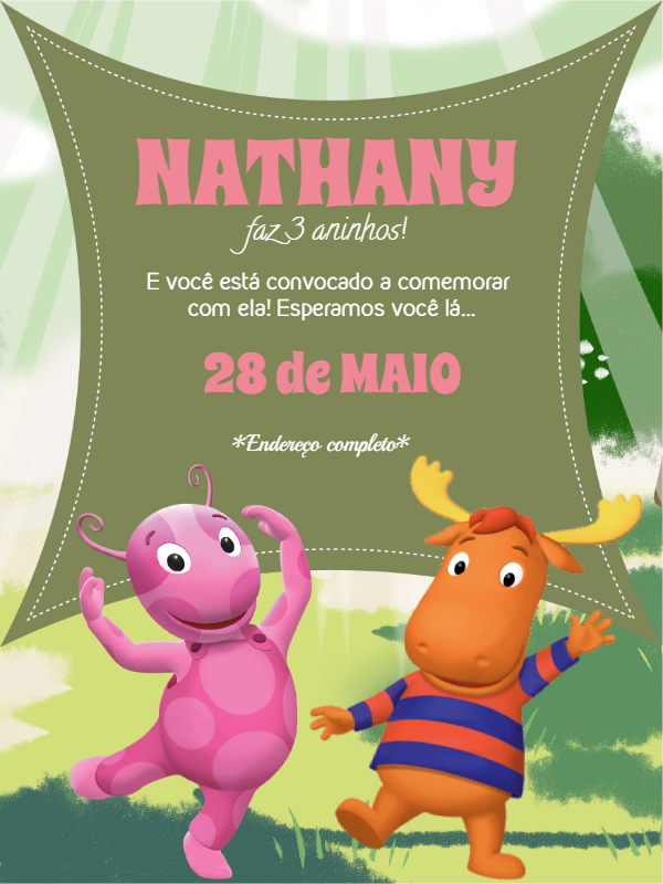 Convite de Aniversário Backyardigans para Editar Online Convite de Aniversário Backyardigans para Editar Online