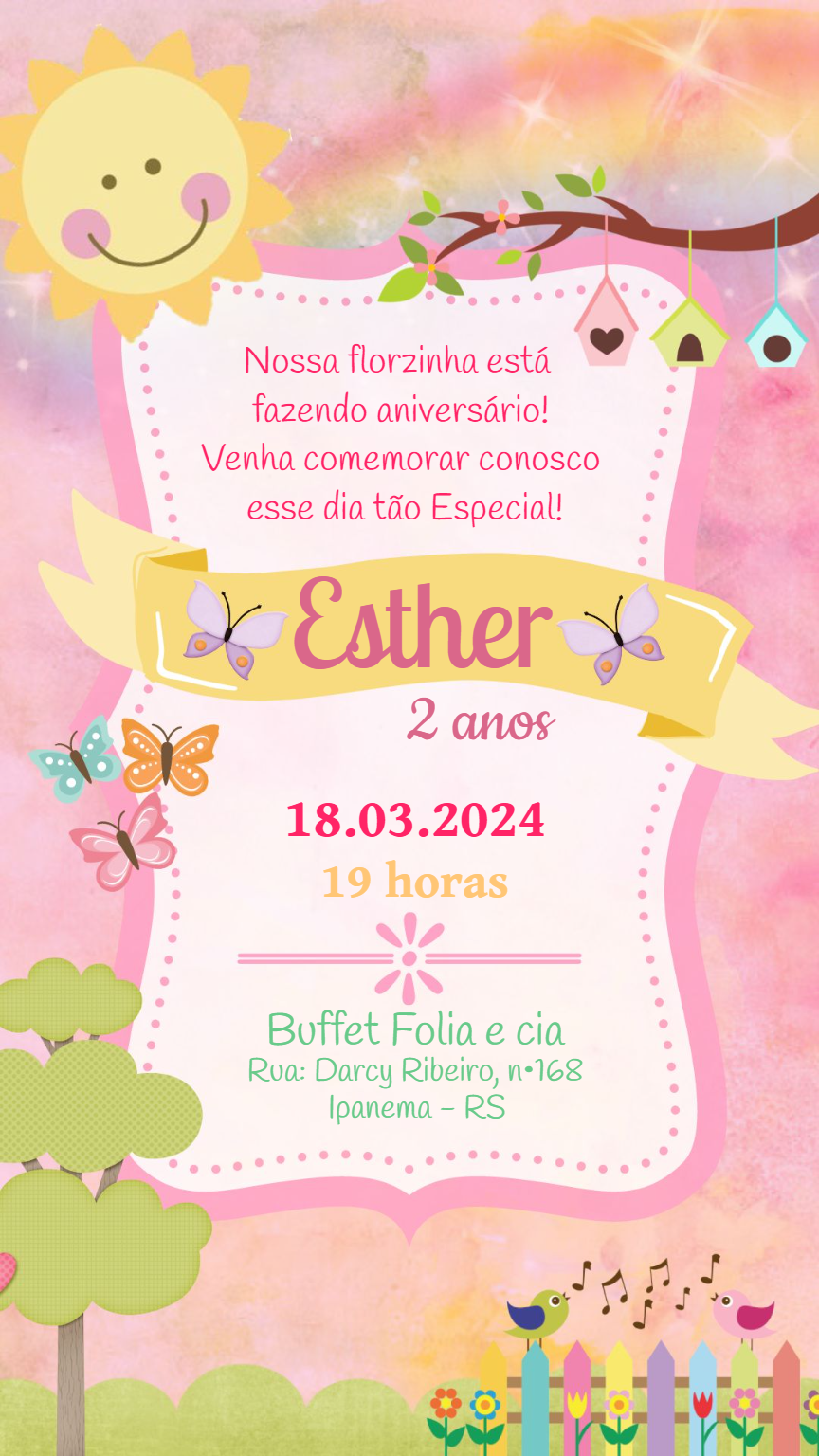 Convite Jardim Encantado Aniversário Infantil para Editar Convite Jardim Encantado Aniversário Infantil para Editar