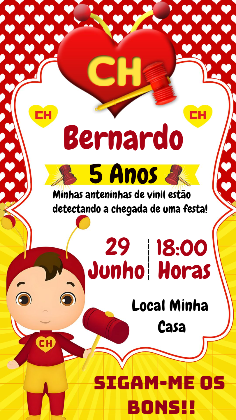 Convite Aniversário Chapolin Colorado para Editar Online Convite Aniversário Chapolin Colorado para Editar Online