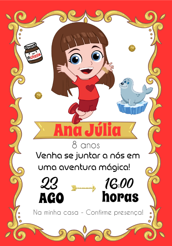 Convite Aniversário Gi os Aventureiros para Editar Online Convite Aniversário Gi os Aventureiros para Editar Online