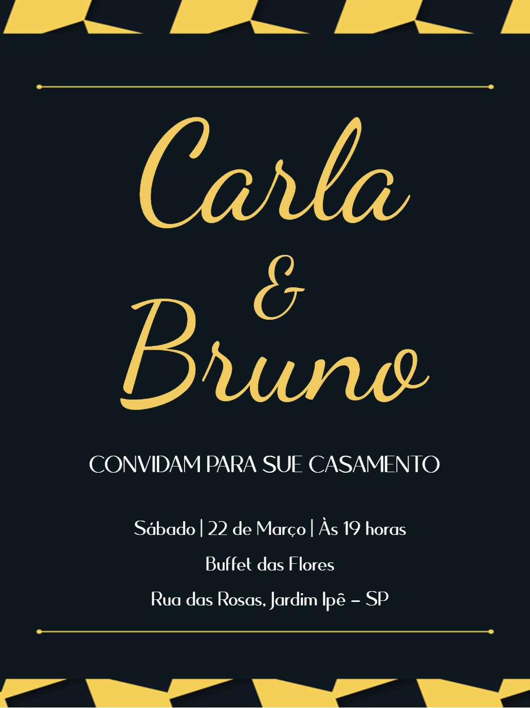 Convite de Casamento Elegante e Moderno para Editar Online Convite de Casamento Elegante e Moderno para Editar Online