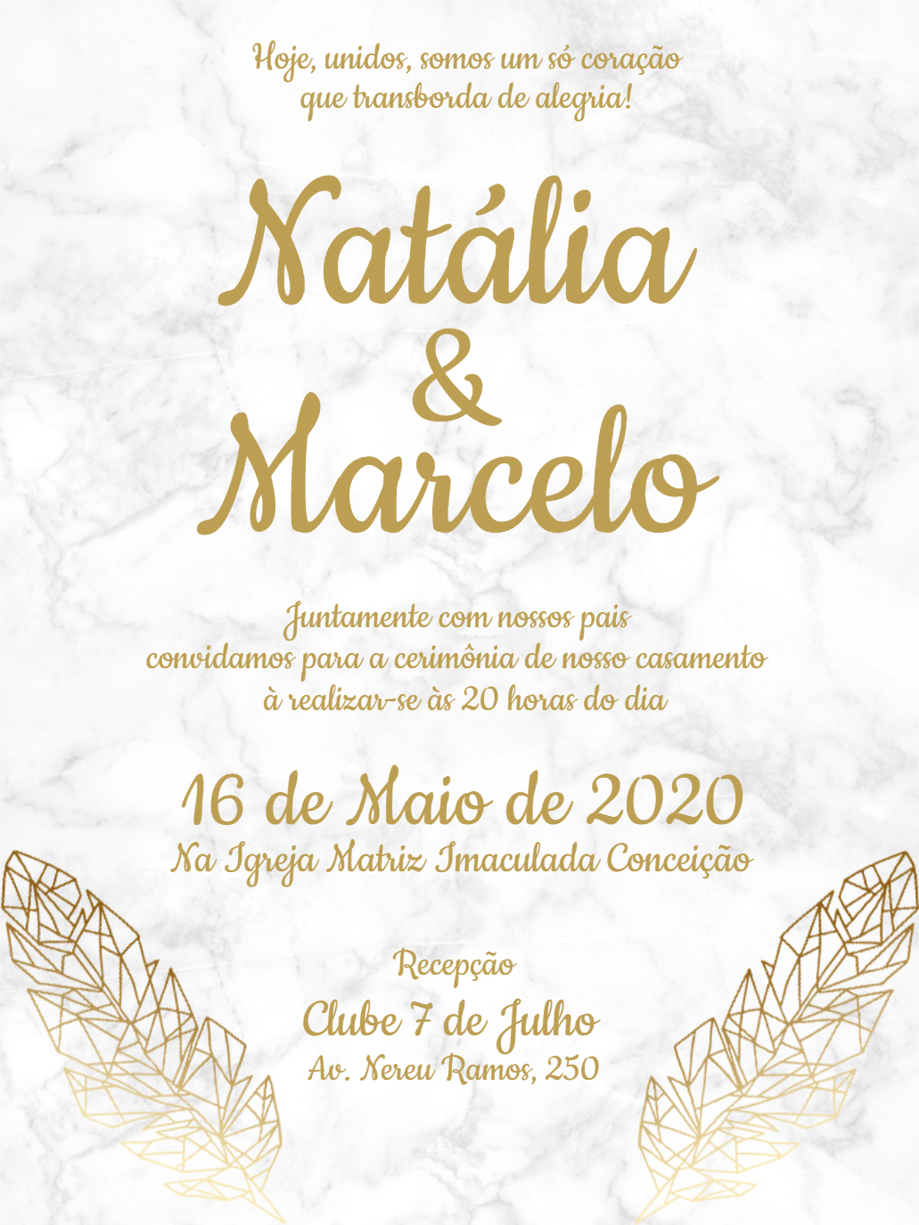 Convite de Casamento Mármore e Dourado para Editar Online Convite de Casamento Mármore e Dourado para Editar Online