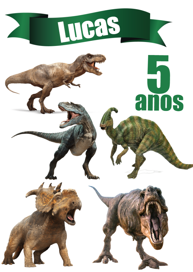 Topo de Bolo Dinossauros Realistas para Editar e Imprimir Topo de Bolo Dinossauros Realistas para Editar e Imprimir