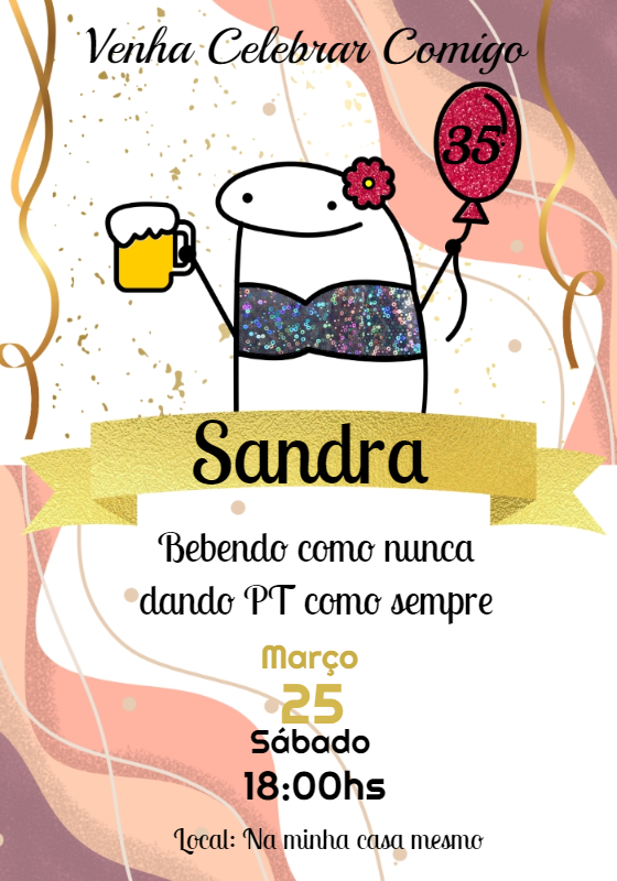 Convite de Aniversário Meme Flork para Editar Online Convite de Aniversário Meme Flork para Editar Online