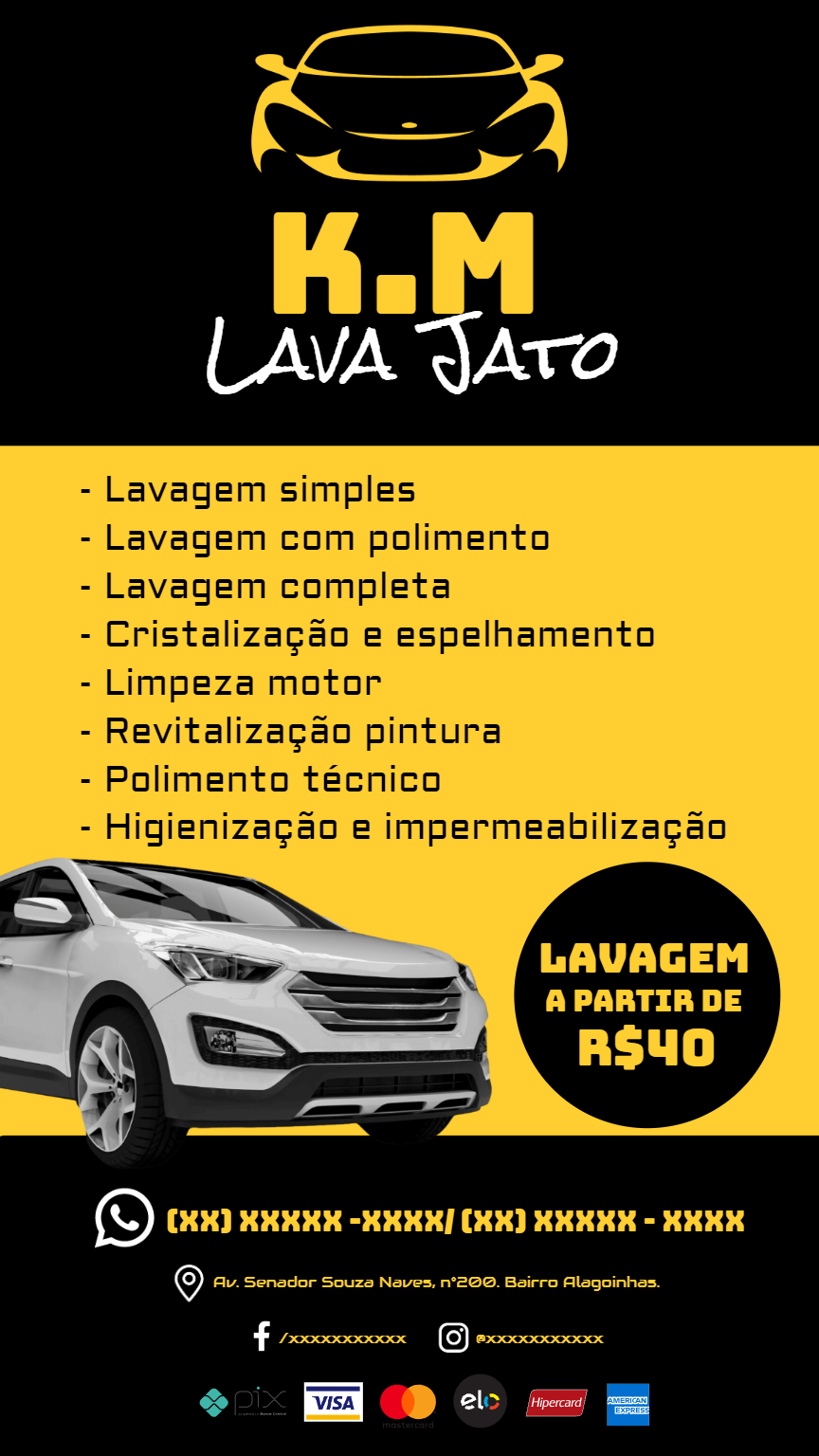 Flyer Editável para Lava Jato: Crie o Seu Online Flyer Editável para Lava Jato: Crie o Seu Online