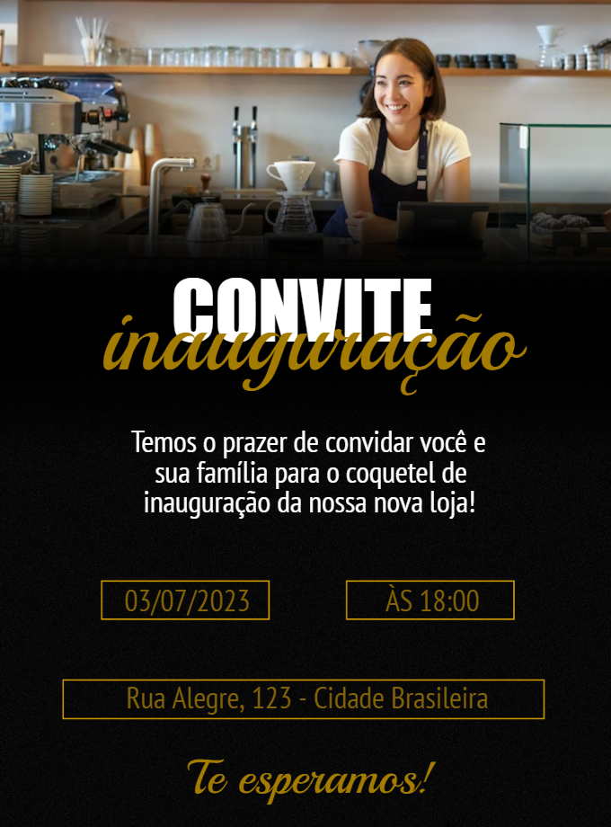 Convite de Inauguração de Loja Moderno para Editar Online Convite de Inauguração de Loja Moderno para Editar Online